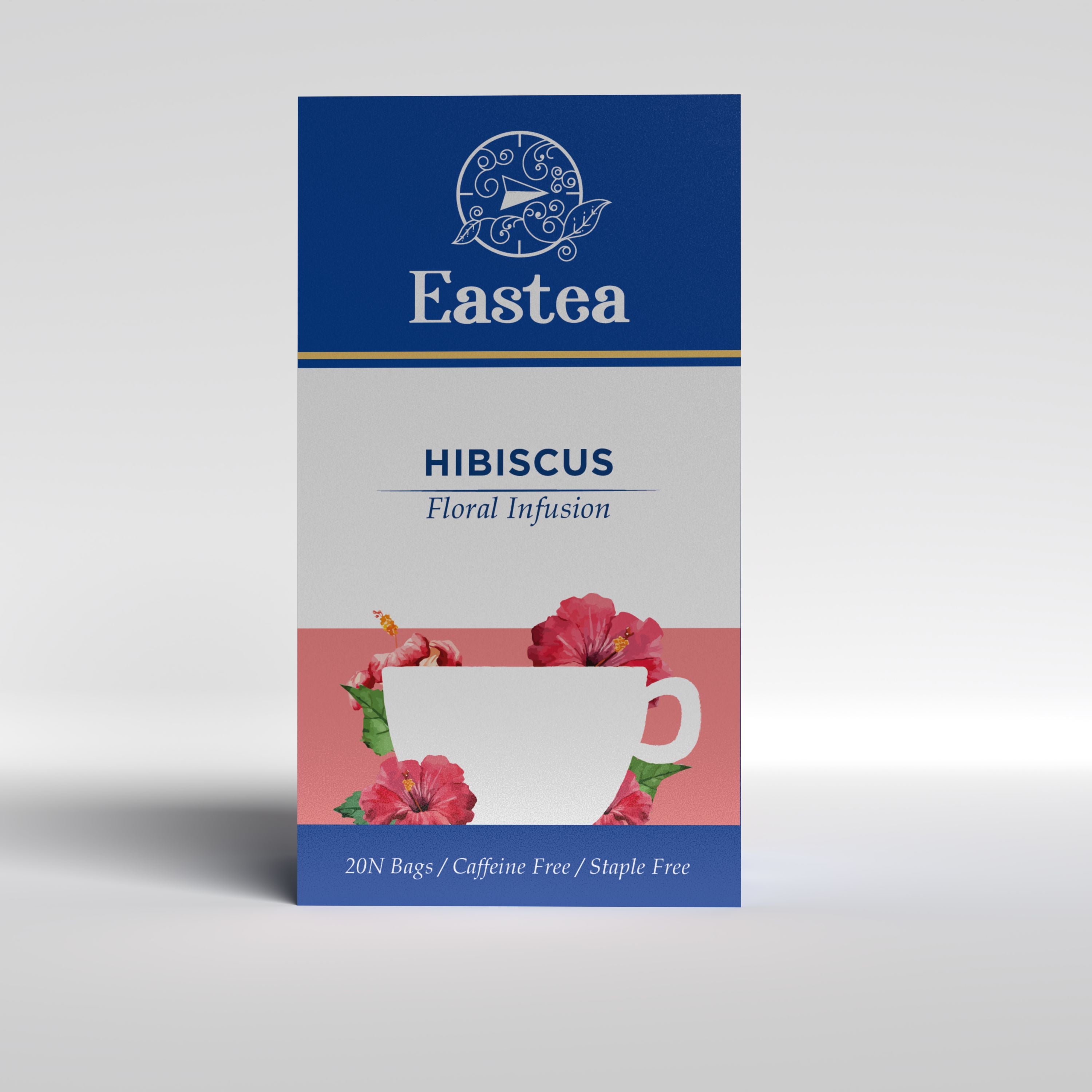 Eastea | Hibiscus | floral infusion 20 N Bags | Caffeine Free | Staple free