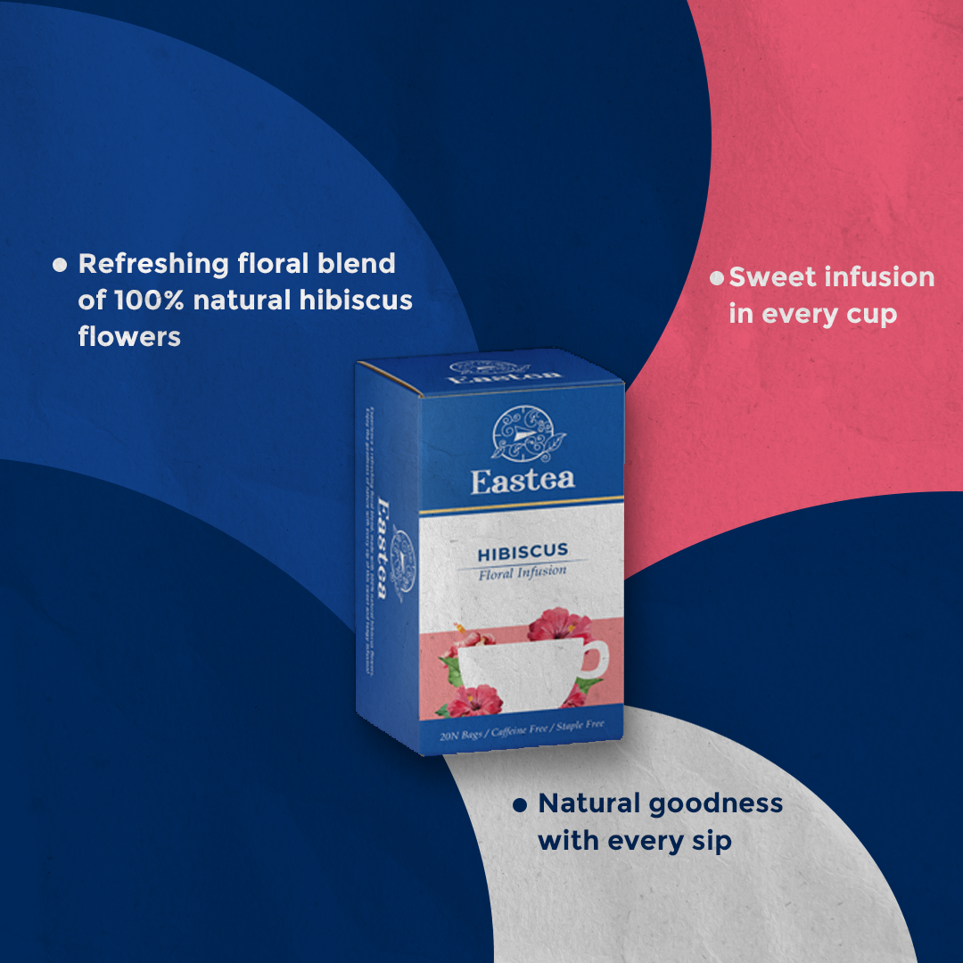 Eastea | Hibiscus | floral infusion 20 N Bags | Caffeine Free | Staple free