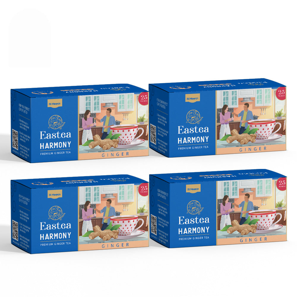 
                  
                    Eastea Harmony - Ginger 100 Enveloped Tea Bags | Pack of 4 | Each pack contains 25 Tea Bags
                  
                
