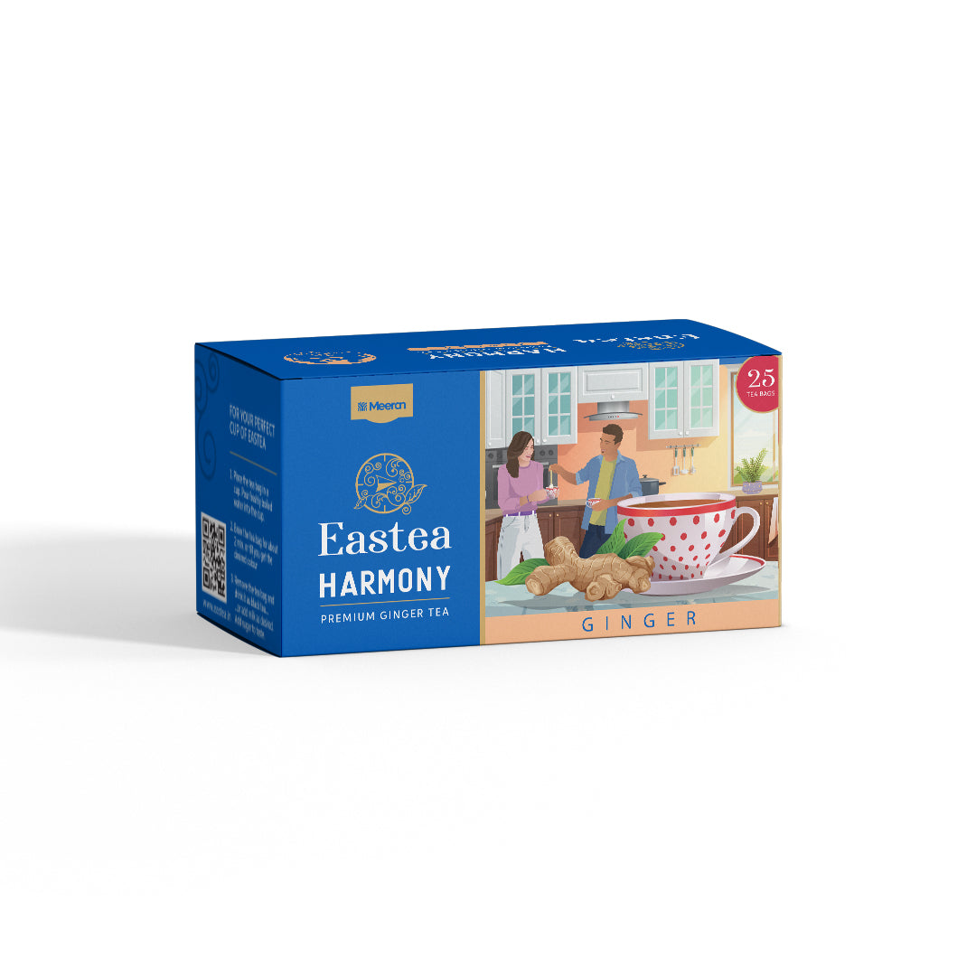 
                  
                    Eastea Harmony - Ginger 100 Enveloped Tea Bags | Pack of 4 | Each pack contains 25 Tea Bags
                  
                