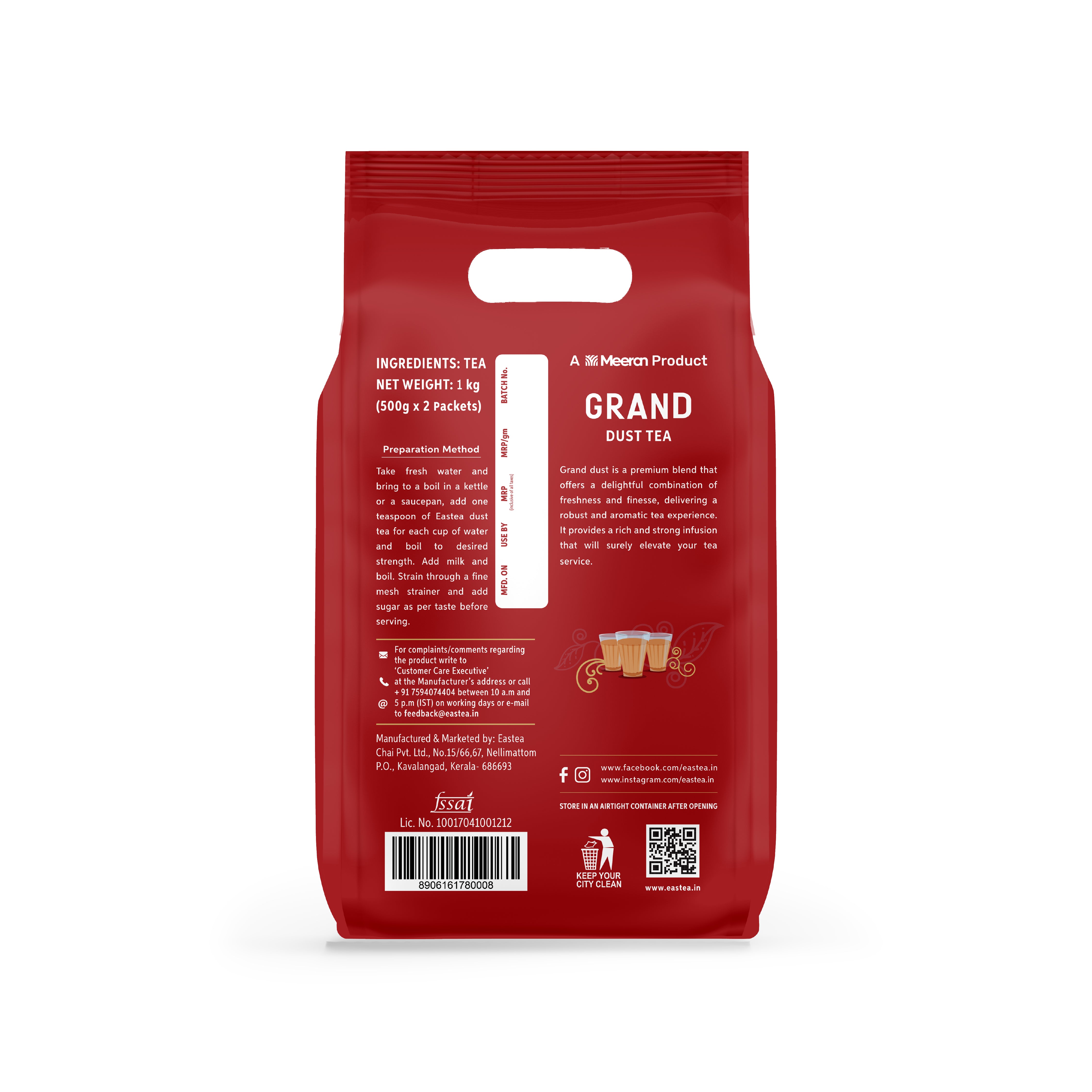 Grand Dust Tea | Strong Hotel Blend | 500*2g Pouch (1kg)